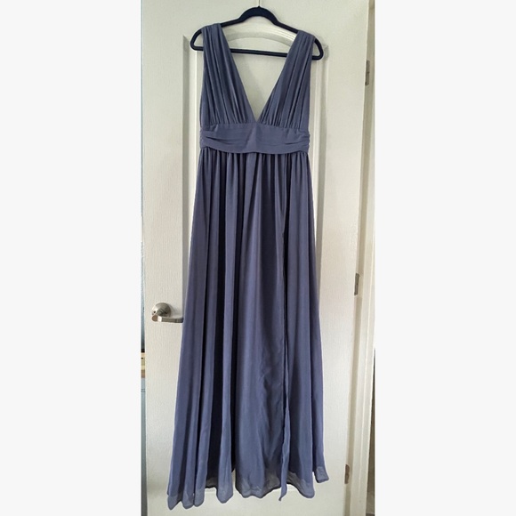 Beautiful Denim Blue Lulu’s Heavenly Hues Maxi Dress EUC size L - Picture 1 of 6